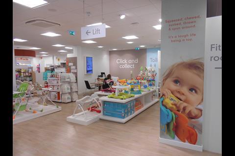 There is a click-and-collect point in the Mothercare store